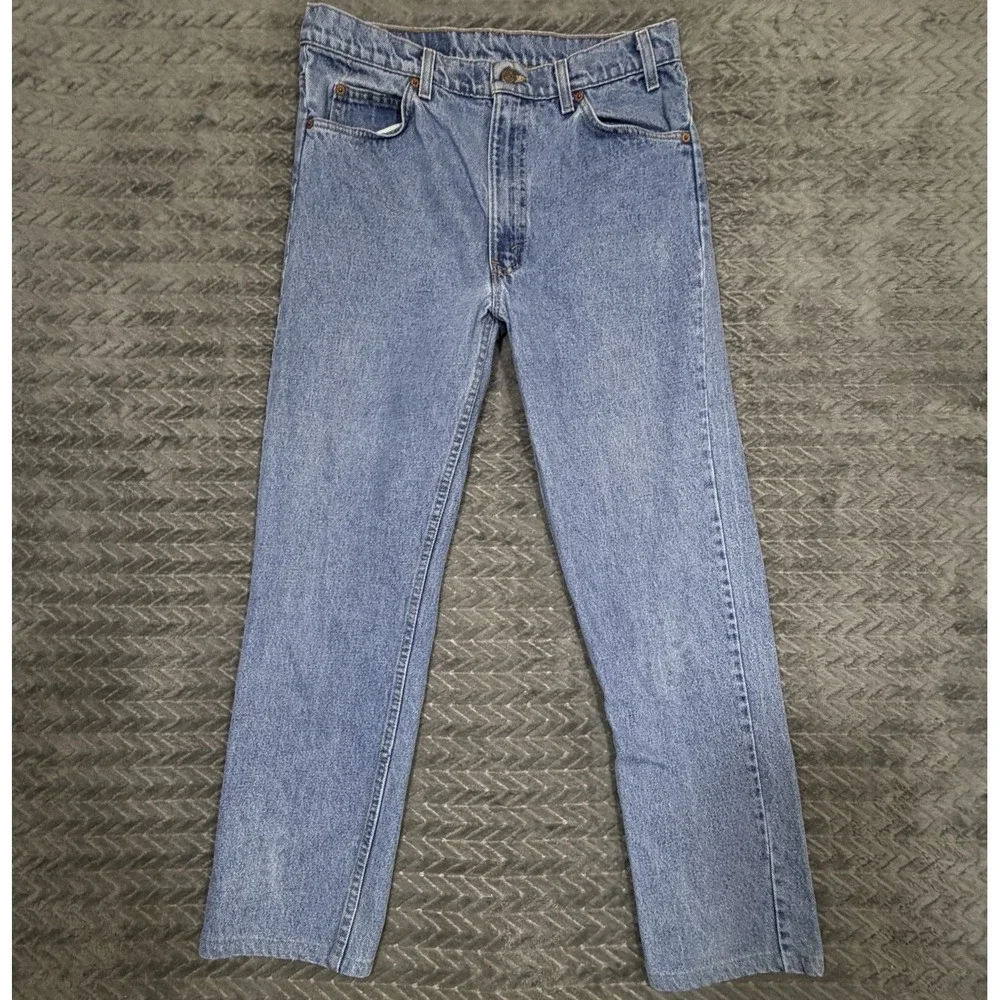 Vtg 90s Levis 505 Jeans Mens Size 32x28 Straight Leg Denim Orange Tab USA Made